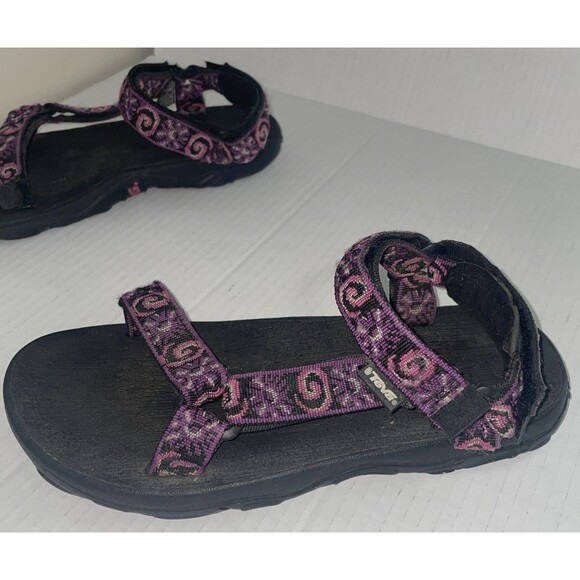 Teva Sandals Womens Size 6  Black Purple Strappy Walking Hook Loop Hiking Casual - Picture 4 of 15